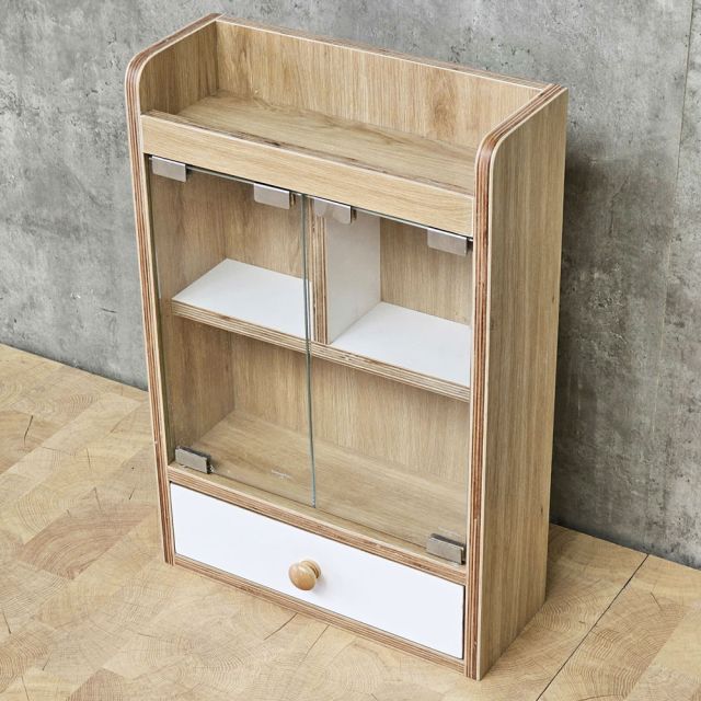 Tủ thuốc gia đình 40x30x49cm cửa kính gỗ plywood TTYT002