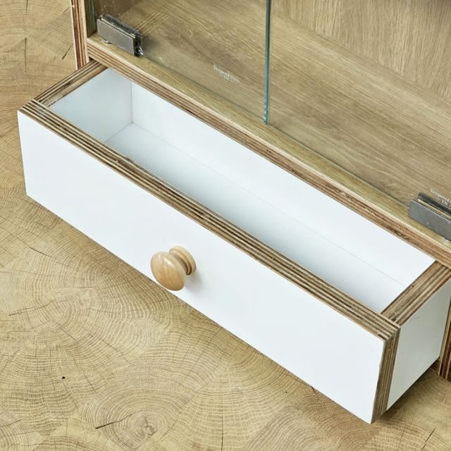 Tủ thuốc gia đình 40x30x49cm cửa kính gỗ plywood TTYT002