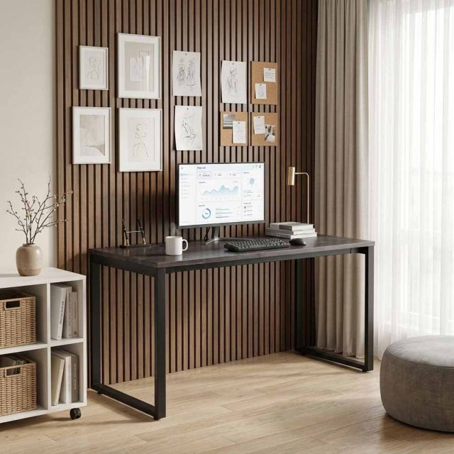 Bàn làm việc có hộp điện 160x70cm gỗ tràm chân hệ Rectang HBRT147