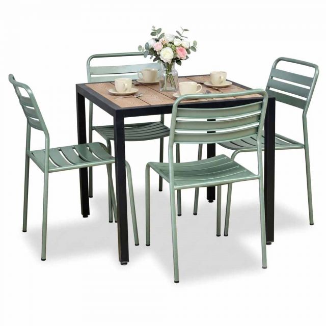 Combo bàn ngoài trời và 4 ghế sắt CBNT022