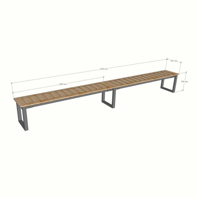 Ghế băng dài 165x35cm gỗ cao su chân sắt GBD084
