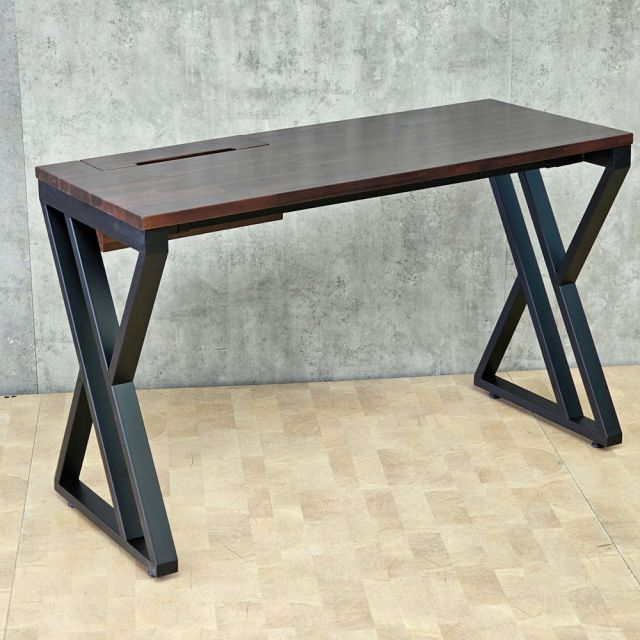 Bàn làm việc có hộp điện 120x50cm gỗ tràm hệ XConcept HBXC073
