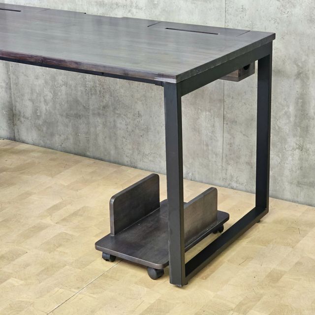Combo bàn làm việc kết hợp kệ để đồ gỗ tự nhiên chân sắt sơn tĩnh điện CB68218