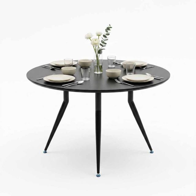 Bàn ăn BONNA 120cm gỗ tràm chân sắt vuốt côn BA68318