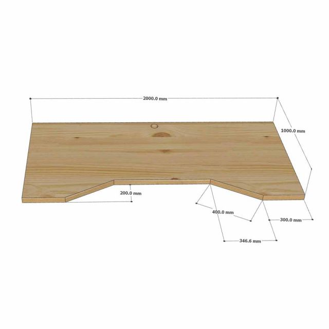 Mặt bàn gỗ thông vát cạnh Gaming 200x100cm dày 40mm MB062