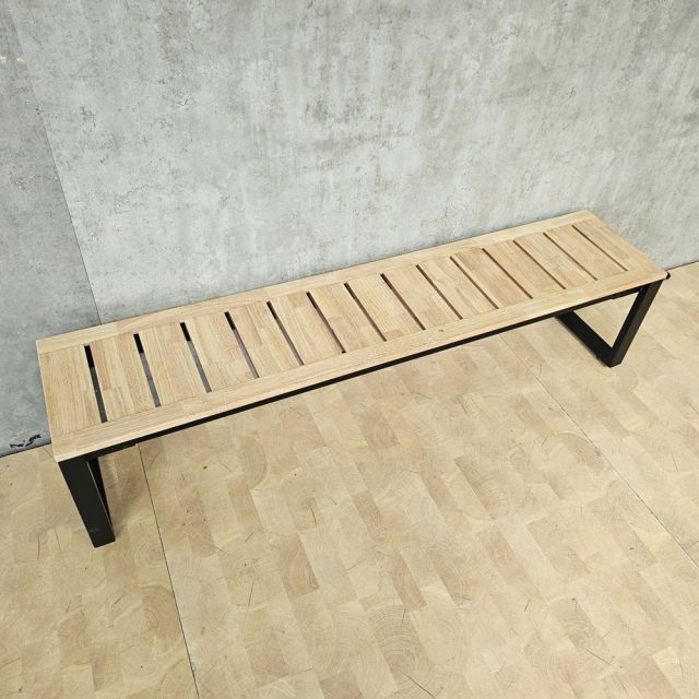 Ghế băng dài 165x35cm gỗ cao su chân sắt GBD084