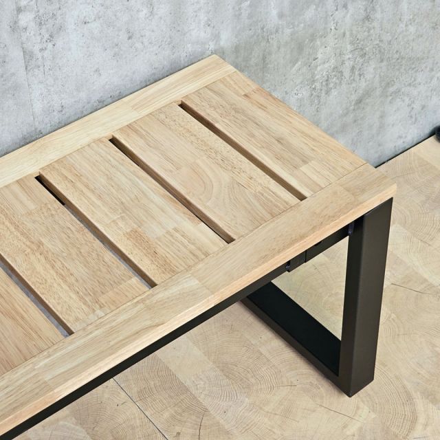 Ghế băng dài 165x35cm gỗ cao su chân sắt GBD084