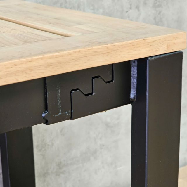 Ghế băng dài 165x35cm gỗ cao su chân sắt GBD084
