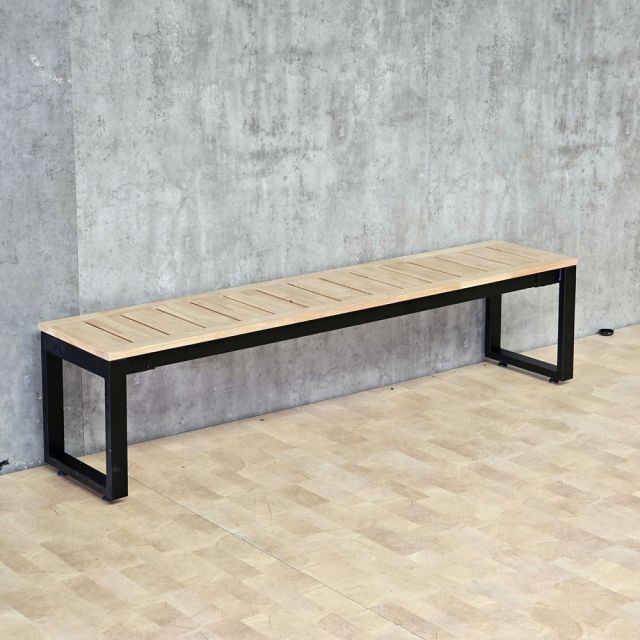 Ghế băng dài 165x35cm gỗ cao su chân sắt GBD084