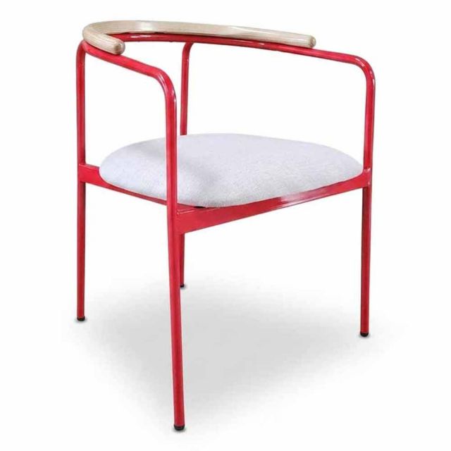 Ghế cà phê lưng gỗ chân sắt sơn tĩnh điện GSK069