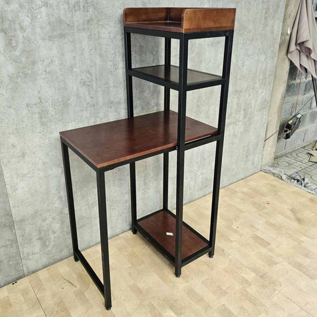 Bàn làm việc đứng 80x50x160cm gỗ cao su chân sắt STD68052