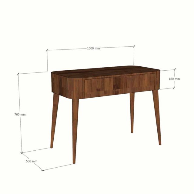 Bàn trang điểm có ngăn kéo ẩn 100x50x76cm gỗ cao su BTD68086