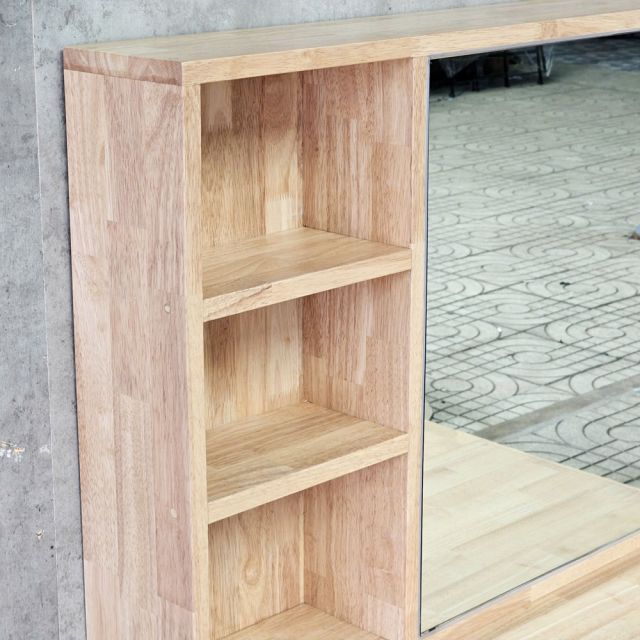 Bàn trang điểm kết hợp chân tủ gỗ cao su  BTD68042