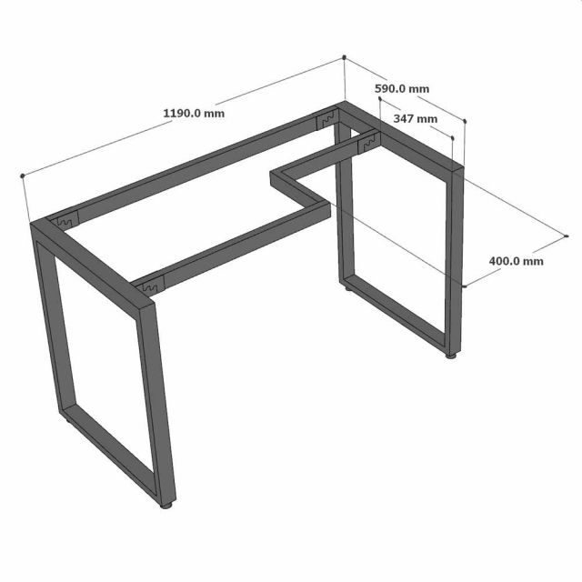 Bàn làm việc treo tủ 120x60cm gỗ cao su hệ Rectang HBRT149