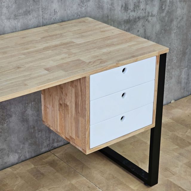 Bàn làm việc treo tủ 120x60cm gỗ cao su hệ Rectang HBRT149