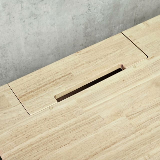 Bàn làm việc gác tủ 120x60cm gỗ cao su hệ Rectang HBRT148