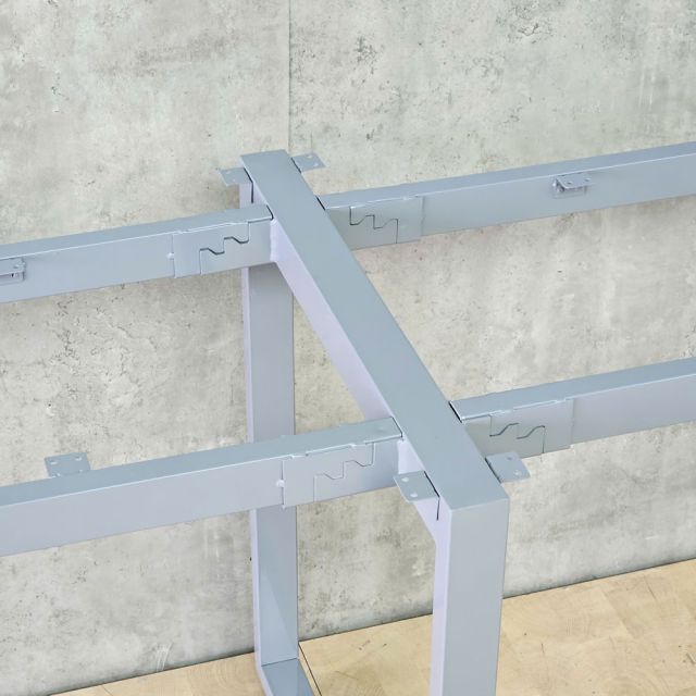 Chân sắt cho bàn cụm 3 chỗ 360x60cm sơn tĩnh điện hệ Rectang HCRT049