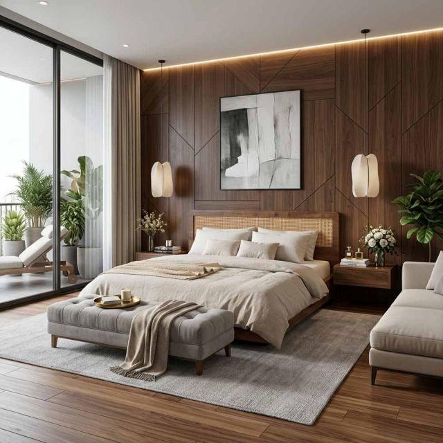 Giường ngủ 200x203cm gỗ cao su GN68081