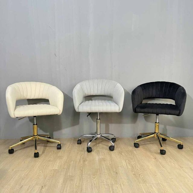 Ghế trang điểm mặt vải chân xoay GTD017