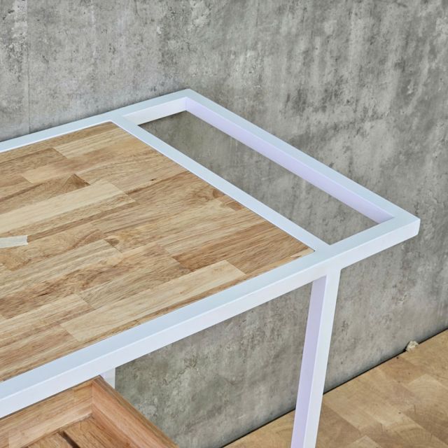 Bàn đảo bếp đa năng 95x50x75 gỗ cao su khung sắt KIS68002