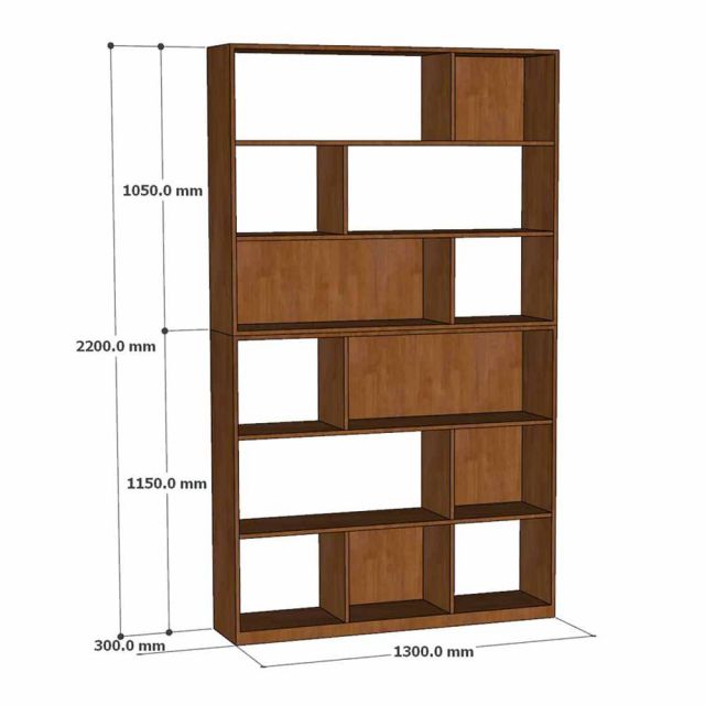 Kệ trang trí 130x30x220cm gỗ cao su KTT68092