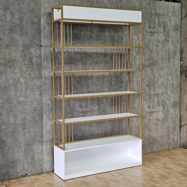 Kệ trưng bày 120x32x215cm gỗ cao su khung sắt sơn tĩnh điện KTB68284