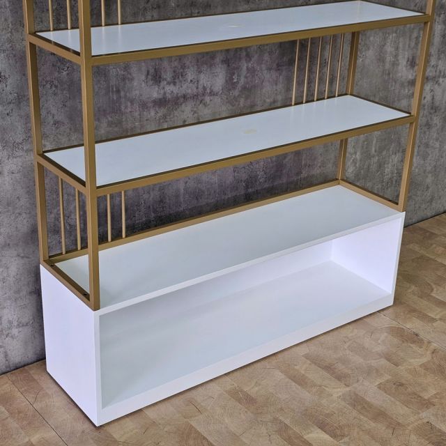 Kệ trưng bày 120x32x215cm gỗ cao su khung sắt sơn tĩnh điện KTB68284