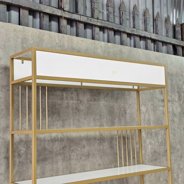 Kệ trưng bày 120x32x215cm gỗ cao su khung sắt sơn tĩnh điện KTB68284