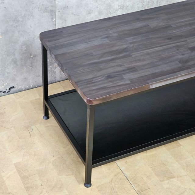 Bàn sofa 120x50x45cm gỗ tự nhiên chân sắt sơn tĩnh điện TT68379
