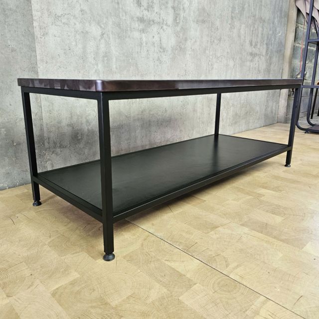 Bàn sofa 120x50x45cm gỗ tự nhiên chân sắt sơn tĩnh điện TT68379
