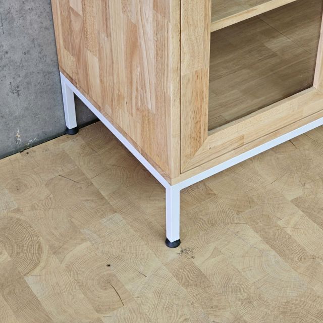 Tủ kệ nhà bếp đôi 160x45x140cm gỗ cao su KB68083