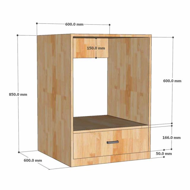 Kệ để máy rửa chén 60x60x85cm gỗ cao su KB68107
