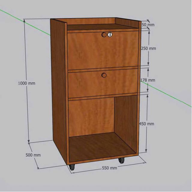 Tủ tính tiền di động 55x50x100cm gỗ cao su TCN68105