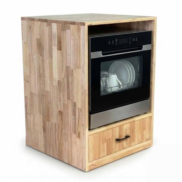 Kệ để máy rửa chén 60x60x85cm gỗ cao su KB68107