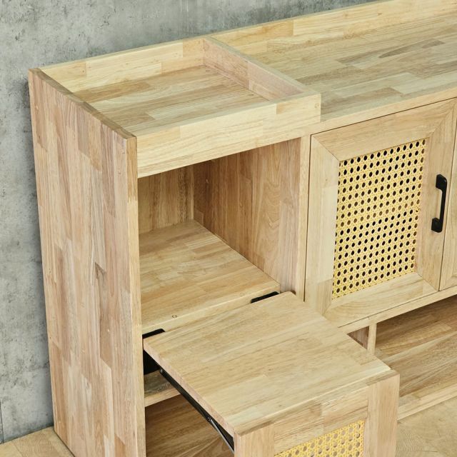 Tủ giày dép có ghế lật 100x35x74cm gỗ cao su KG68134