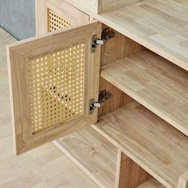 Tủ giày dép có ghế lật 100x35x74cm gỗ cao su KG68134