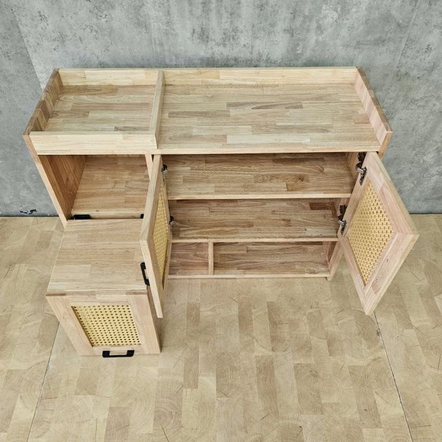 Tủ giày dép có ghế lật 100x35x74cm gỗ cao su KG68134