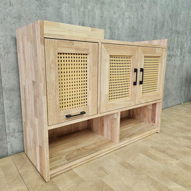 Tủ giày dép có ghế lật 100x35x74cm gỗ cao su KG68134