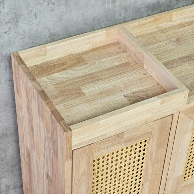 Tủ giày dép có ghế lật 100x35x74cm gỗ cao su KG68134