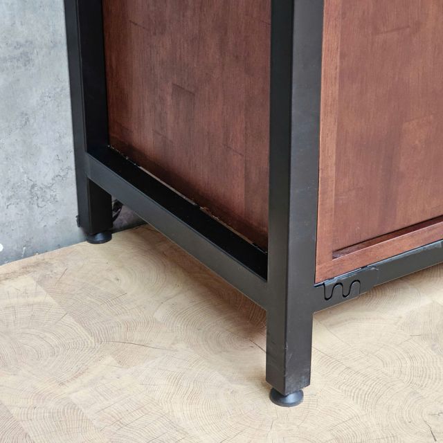 Tủ kệ trang trí 180x40x170cm gỗ cao su khung sắt sơn tĩnh điện KTT68093