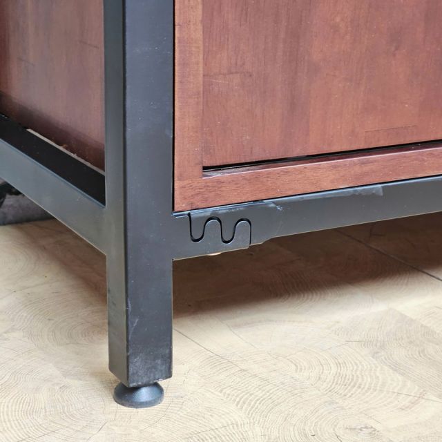 Tủ kệ trang trí 180x40x170cm gỗ cao su khung sắt sơn tĩnh điện KTT68093