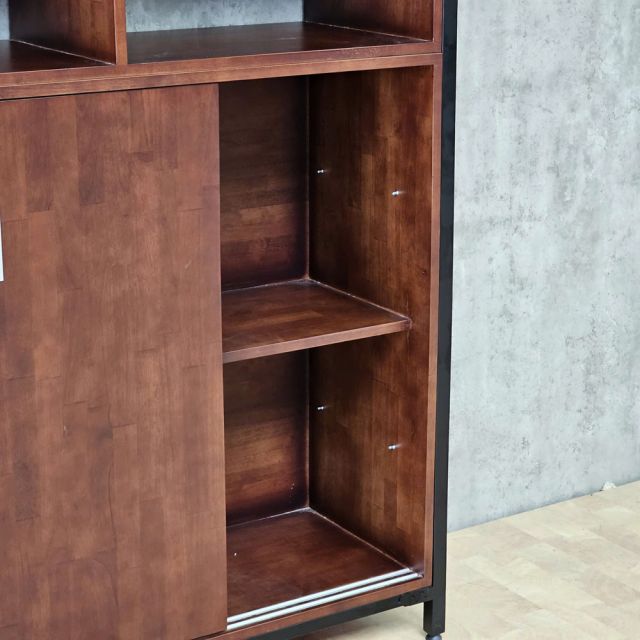 Tủ kệ trang trí 180x40x170cm gỗ cao su khung sắt sơn tĩnh điện KTT68093