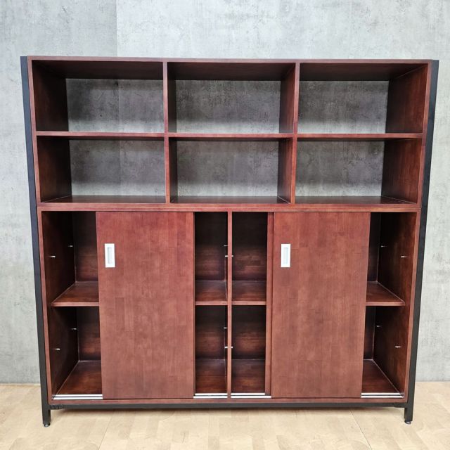 Tủ kệ trang trí 180x40x170cm gỗ cao su khung sắt sơn tĩnh điện KTT68093
