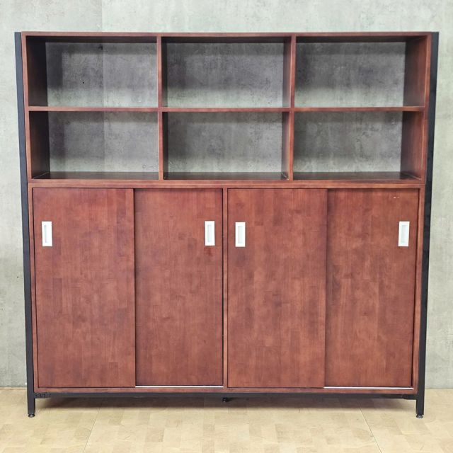 Tủ kệ trang trí 180x40x170cm gỗ cao su khung sắt sơn tĩnh điện KTT68093