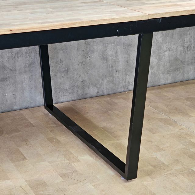 Bàn họp có hộp điện 360x120cm gỗ cao su hệ Trapez HBTC055