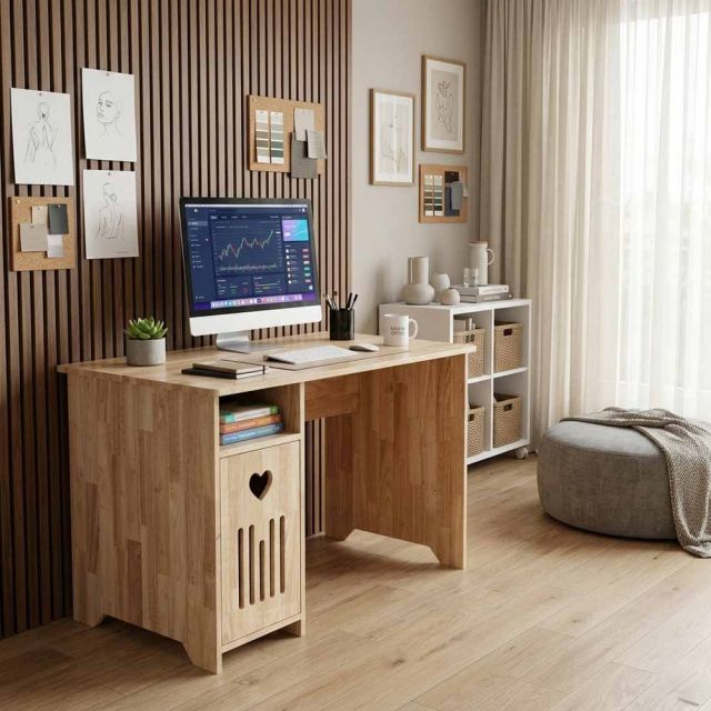 Bàn làm việc 120x70cm gỗ cao su BD68197