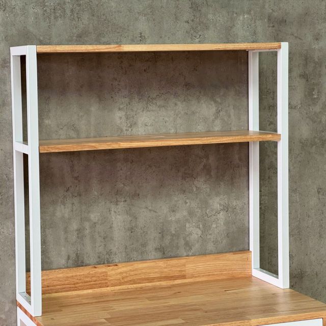 Bàn học liền kệ nhỏ 80x50x150cm gỗ cao su FD68085