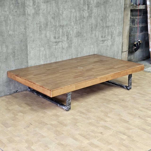 Giường ngủ 120x200cm gỗ cao su chân sắt GN68067