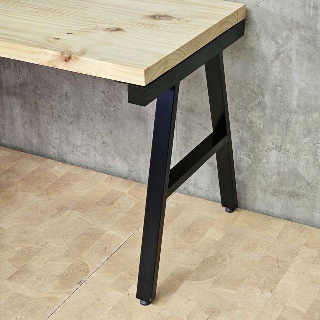 Bàn làm việc góc chữ L 140x140cm gỗ thông chân sắt hệ AConcept HBAC061