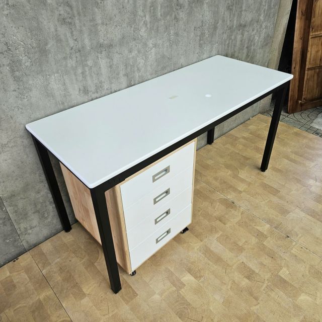 Bàn làm việc kết hợp tủ cá nhân di động 140x60x78cm gỗ cao su hệ UConcept HBUC073